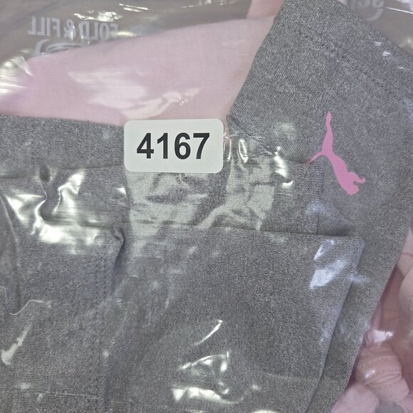 Puma Girls XS 5/6 Pink T-Shirt & Grey Shorts Activewear Set 4167 - Picture 13 of 13